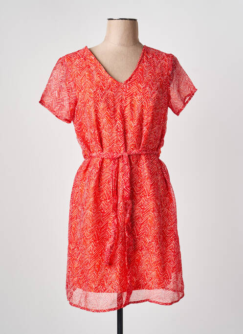 Robe courte manches courtes manches courtes rouge ONLY femme