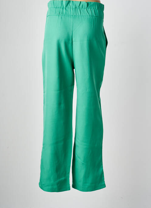 Pantalon droit fermeture zippée sous rabat boutonné vert SEASON femme