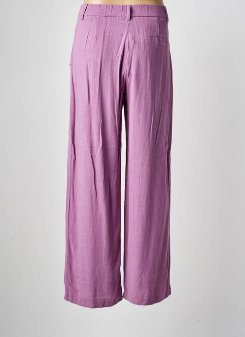 Pantalon droit fermeture zippée sous rabat avec crochet violet PEACE N'LOVE femme