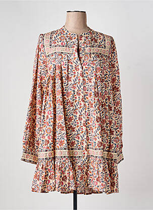 Robe courte manches longues manches longues beige LOUIZON femme