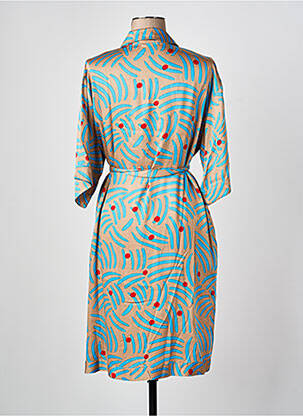 Robe mi-longue manches 3/4 manches 3/4 bleu BELLA JONES femme