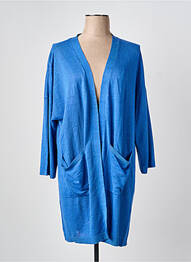 Gilet manches longues col v bleu DES PETITS HAUTS femme