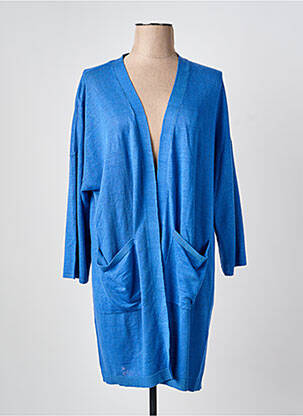 Gilet manches longues col v bleu DES PETITS HAUTS femme