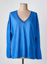 Pull col v manches longues bleu BELLA JONES femme