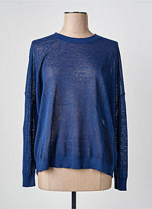 Pull col rond manches longues bleu BELLA JONES femme