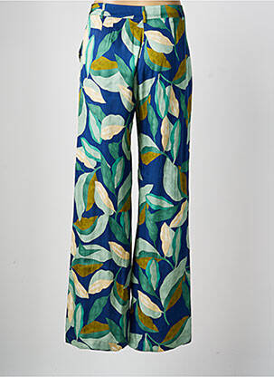Pantalon droit fermeture zippée sous rabat boutonné taille normale bleu HARTFORD femme