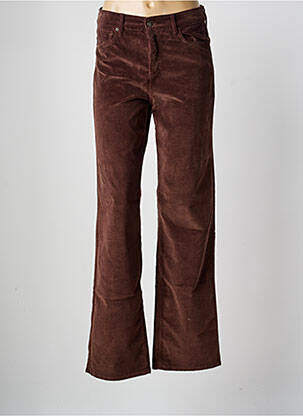 Pantalon droit stretch taille normale marron FIVE femme