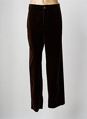 Pantalon droit fermeture zippée sous rabat boutonné taille normale marron SOEUR femme