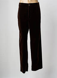 Pantalon droit fermeture zippée sous rabat boutonné taille normale marron SOEUR femme