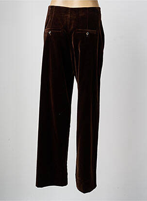 Pantalon droit fermeture zippée sous rabat boutonné taille normale marron SOEUR femme