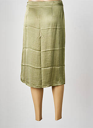 Jupe mi-longue fermeture zip latéral vert BELLEROSE femme