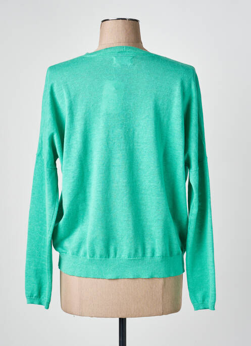Gilet manches longues coupe cintrée vert DES PETITS HAUTS femme