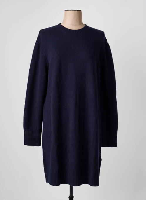 Robe pull coupe droite manches longues bleu YERSE femme