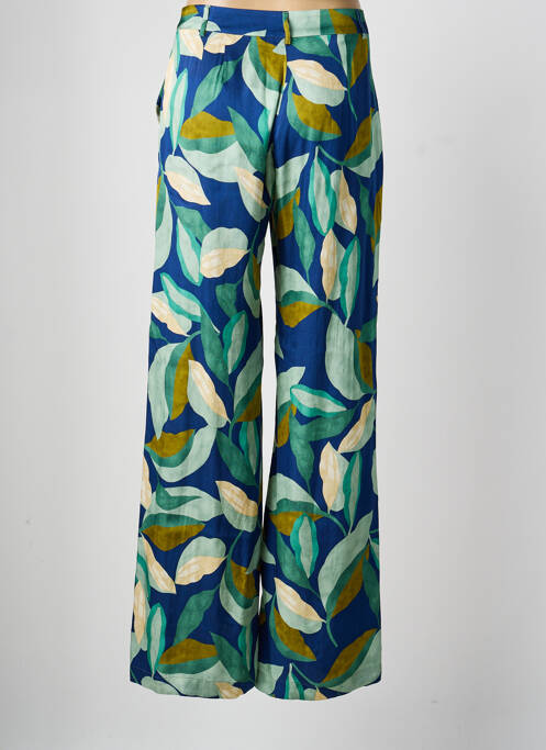 Pantalon droit fermeture zippée sous rabat boutonné taille normale bleu HARTFORD femme
