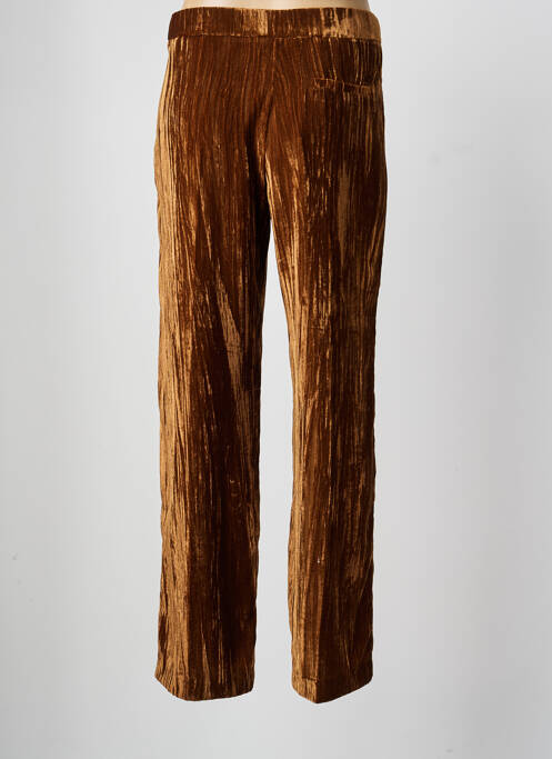 Pantalon droit taille élastique taille normale marron FIVE femme