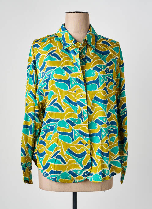 Chemisier imprimé fantaisie manches longues vert BELLA JONES femme