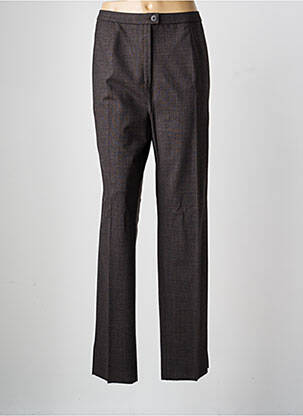 Pantalon droit taille à pinces taille haute marron KARTING femme