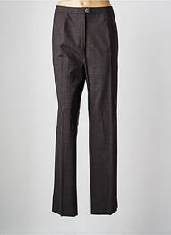 Pantalon droit tissage crêpe taille haute marron KARTING femme