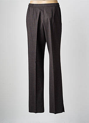 Pantalon droit taille à pinces taille haute marron KARTING femme