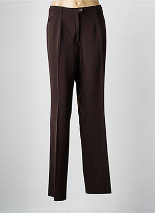 Pantalon droit taille à pinces taille normale marron CHRISTIAN MARRY femme