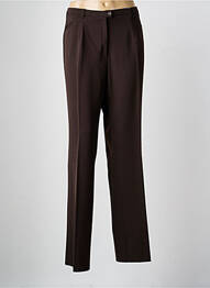 Pantalon droit tissage crêpe taille normale marron CHRISTIAN MARRY femme