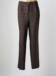 Pantalon droit taille à pinces taille haute marron KARTING femme
