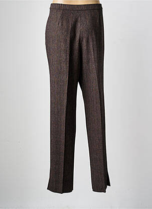 Pantalon droit taille à pinces taille haute marron KARTING femme