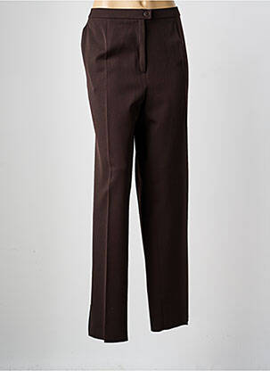 Pantalon droit tissage crêpe taille haute marron KARTING femme