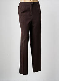 Pantalon droit tissage crêpe taille haute marron KARTING femme