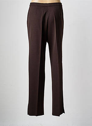 Pantalon droit tissage crêpe taille haute marron KARTING femme