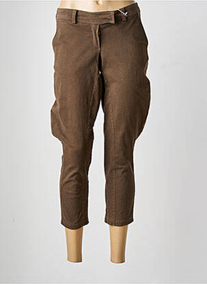 Pantalon 7/8 stretch taille basse marron LA FEE MARABOUTEE femme