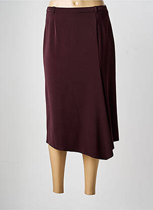Jupe mi-longue taille à pinces rouge CHRISTIAN MARRY femme