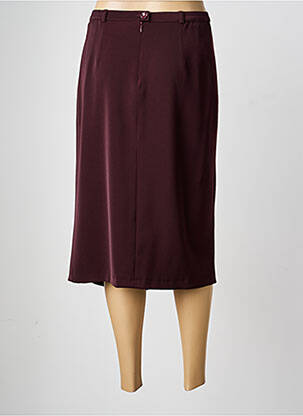 Jupe mi-longue taille à pinces rouge CHRISTIAN MARRY femme