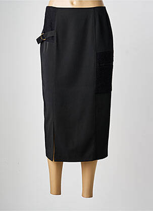 Jupe mi-longue taille à pinces noir CHRISTIAN MARRY femme