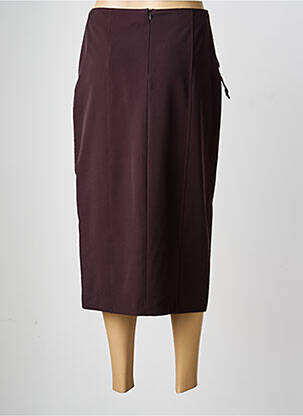 Jupe mi-longue taille à pinces marron CHRISTIAN MARRY femme