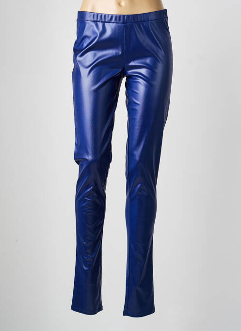 Legging effet matière satinée taille normale bleu SARAH PACINI femme