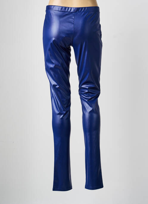 Legging effet matière satinée taille normale bleu SARAH PACINI femme