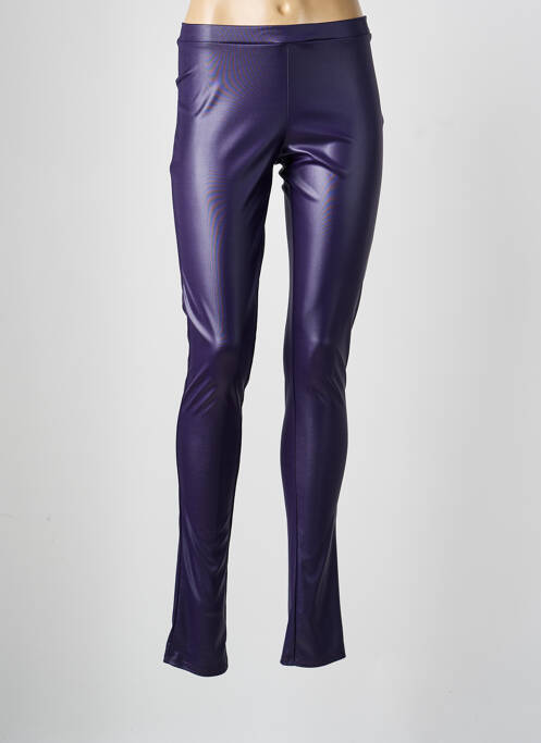 Legging effet matière satinée taille normale violet SARAH PACINI femme