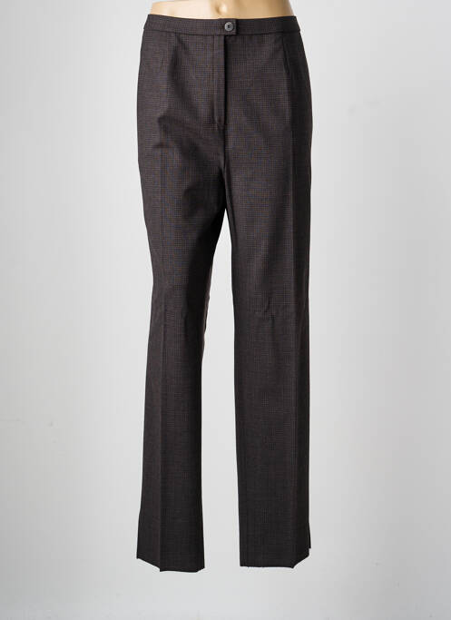 Pantalon droit tissage crêpe taille haute marron KARTING femme
