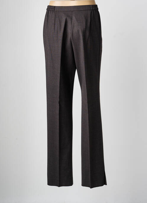 Pantalon droit tissage crêpe taille haute marron KARTING femme