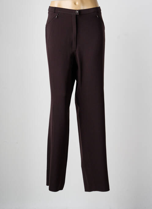 Pantalon droit tissage crêpe taille normale marron CHRISTIAN MARRY femme