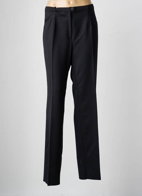 Pantalon droit fermeture zippée sous rabat boutonné taille normale noir CHRISTIAN MARRY femme