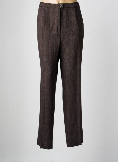 Pantalon droit taille à pinces taille haute marron KARTING femme