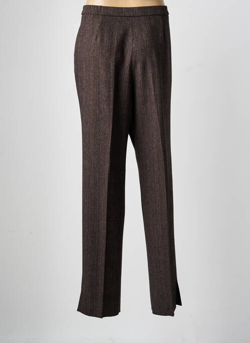 Pantalon droit taille à pinces taille haute marron KARTING femme