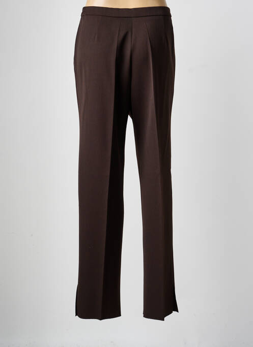 Pantalon droit tissage crêpe taille haute marron KARTING femme