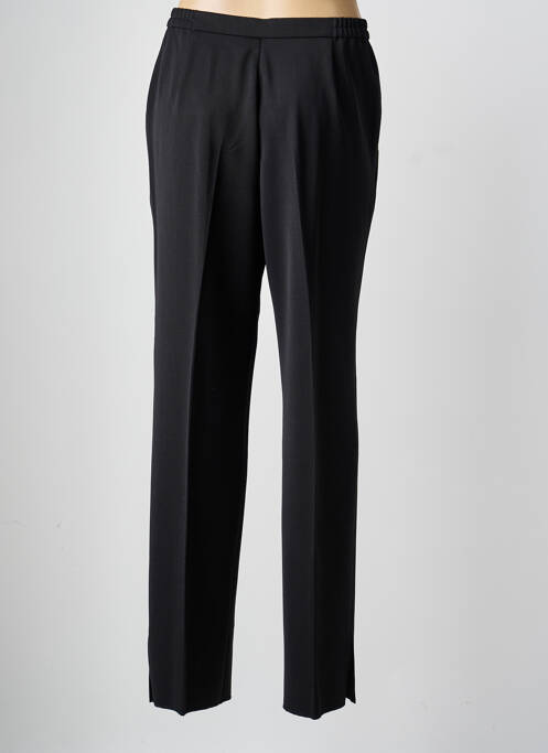 Pantalon droit tissage crêpe taille haute noir KARTING femme