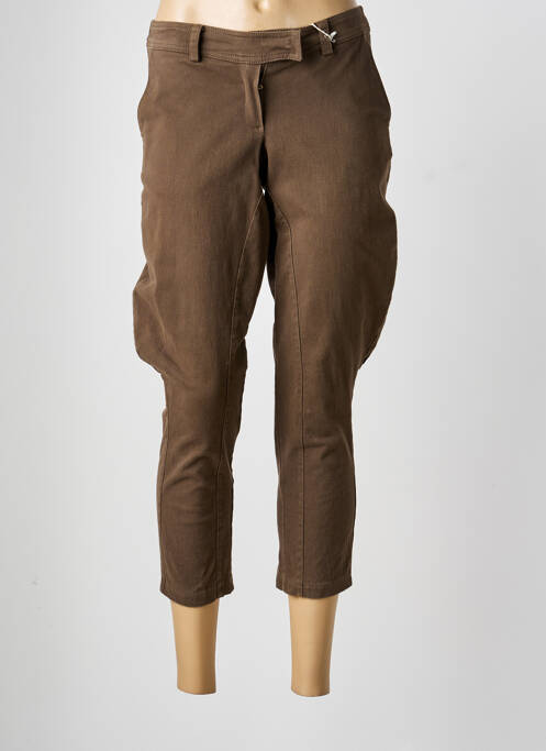 Pantalon 7/8 stretch taille basse marron LA FEE MARABOUTEE femme
