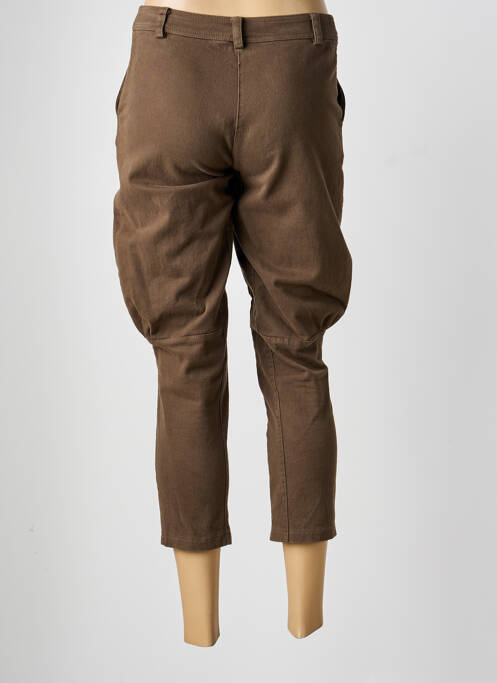 Pantalon 7/8 stretch taille basse marron LA FEE MARABOUTEE femme