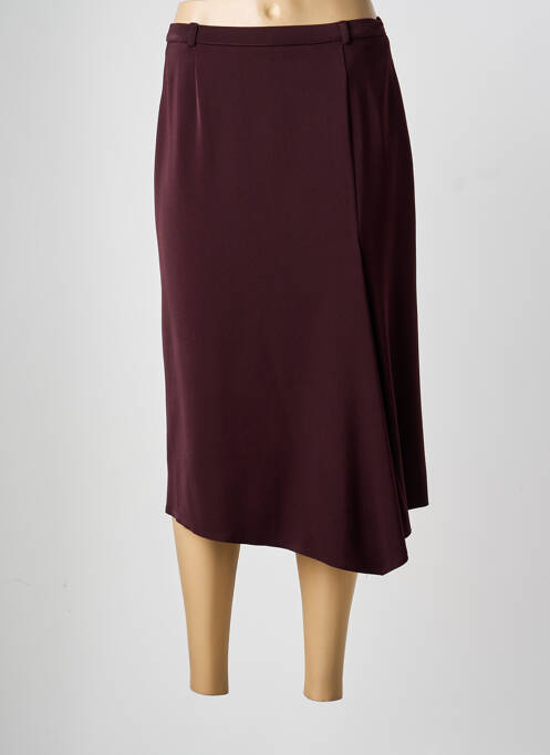 Jupe mi-longue taille à pinces rouge CHRISTIAN MARRY femme