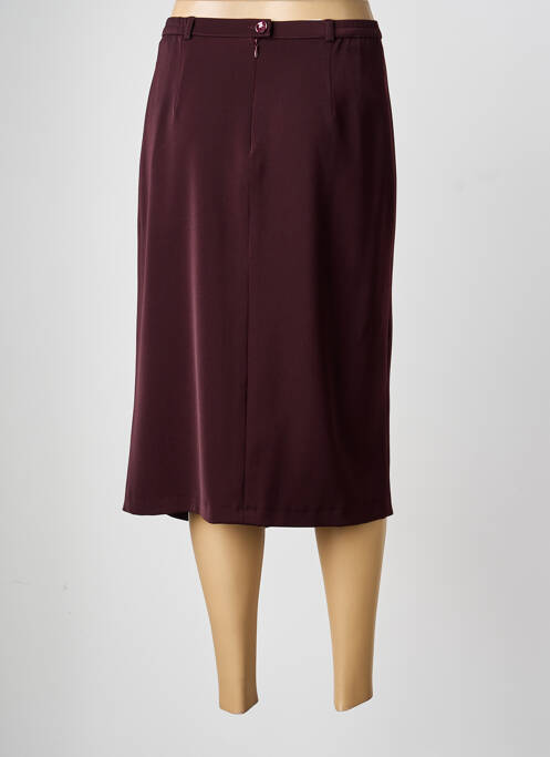 Jupe mi-longue taille à pinces rouge CHRISTIAN MARRY femme